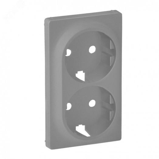 Valena LIFE Лицевая панель для двойной силовой розетки 2х2К+З Алюминий