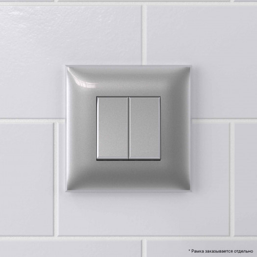 Avanti Переключатель двухклавишный в стену  Закаленная сталь