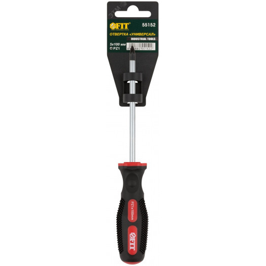 Отвертка ''Универсал'', CrV сталь, прорезиненная ручка, Профи 5х100 мм РZ1