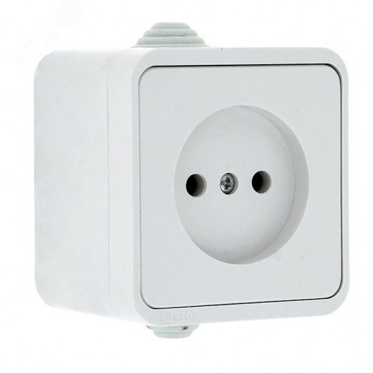 Прага Розетка 10А без заземления IP44 белая
