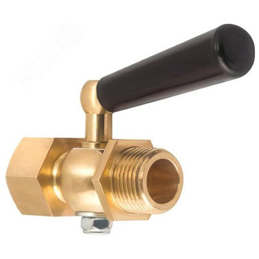 Трехходовой кран 1/4' ВН с фторопластовой прокладкой и натяжной гайкой