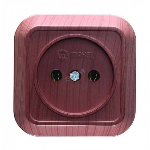 накладная орех розетка б/з (квадрат)