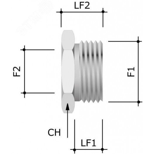 Переходник M40x1.5 ( наружная резьба)/ M25x1.5 (внутренняя резьба)