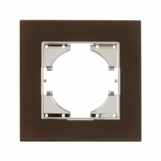 UGRA рамка 1-местная, стекло,  коричневый.