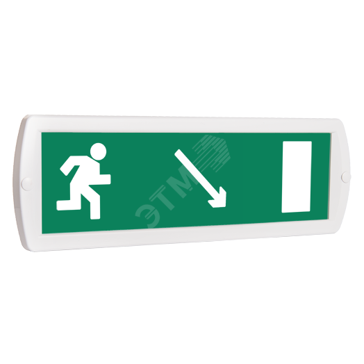 Оповещатель охранно-пожарный комбинированный Т 12-З (звуковой) Человек вправо стрелка вправо-вниз в дверь (зеленый фон)