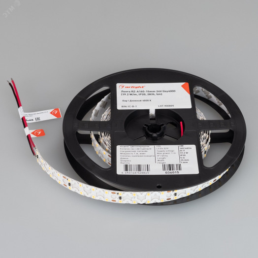 Лента RZ-A160-15мм 24V Day4000 (19.2 W/m, IP20, 2835, 5м) (-)