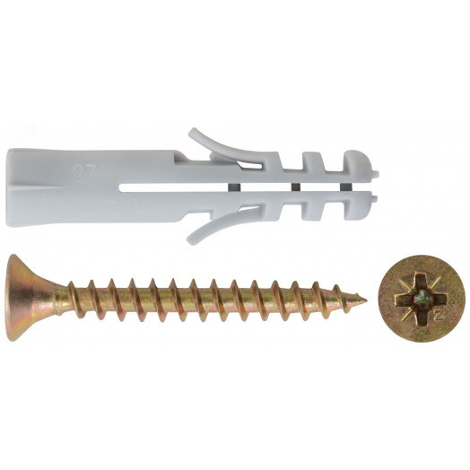 Крепление для плинтусов: дюбель с шурупом 8х40/5х40 (7шт)
