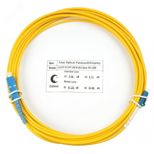 Шнур оптический simplex 7м LC-SC 9/125 sm LSZH