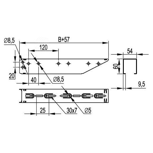 Консоль быстрой фиксации BBF L150 толщина 1.5 мм