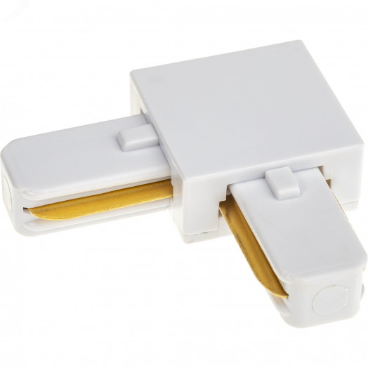 Коннектор трековый, для соединения шинопровода, L-образный, жесткий, ARTLINE, пластик/медь, белый, 59745 6, Ritter