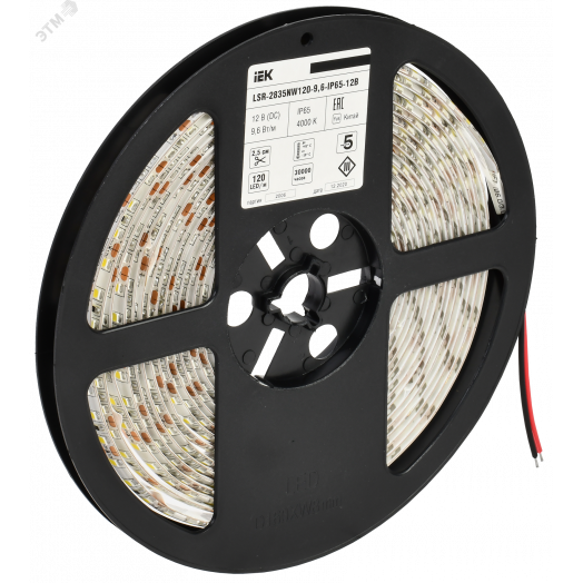 Лента светодиодная 5м LSR-2835NW120-9,6-IP65-12В IEK