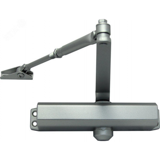 Доводчик дверной для двери весом 120 кг, рычаг с квадратным отверстием, цвет: серебряный.Температура застывания гидравлической жидкости -51град.С (КНР).