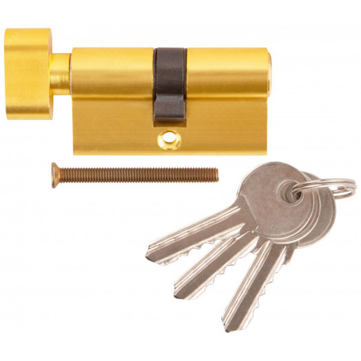 Цилиндровый механизм ''Фабрика замков'' 60 мм, ключ-завертка, латунь