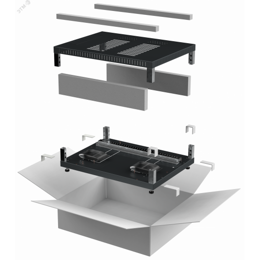 Комплект основание и крыша LINEA E 600х1000мм шкафа 18-47U чер.