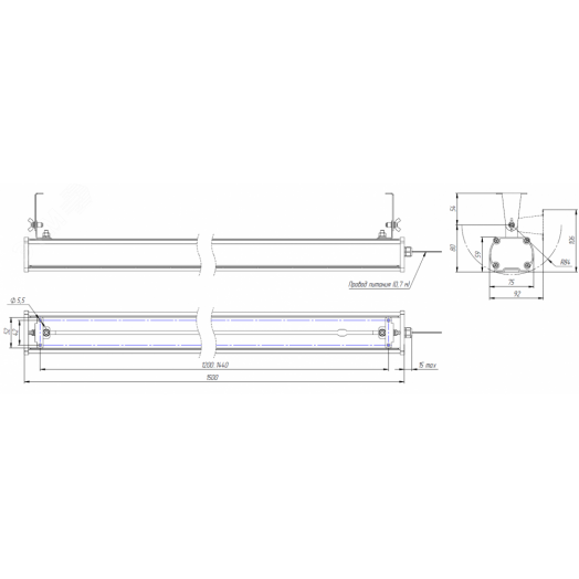 Светильник Piton 2Ex 117/14500 К60 3K