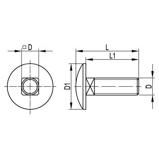 Винт М6х16 с полукруглой головкой (100шт) нержавеющая сталь