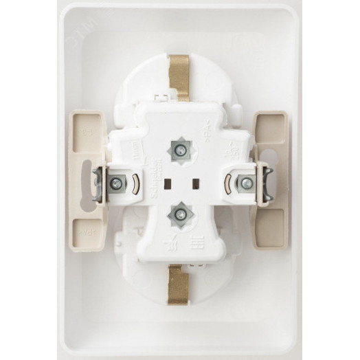 ЭТЮД Розетка двойная скрытой установки с заземлением со шторками 16А 250B, белый