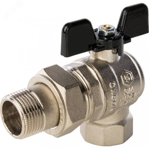 Кран шаровой со сгоном угловой 3/4' ВН ручка бабочка