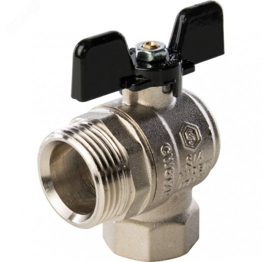 Кран шаровой со сгоном угловой 3/4' ВН ручка бабочка