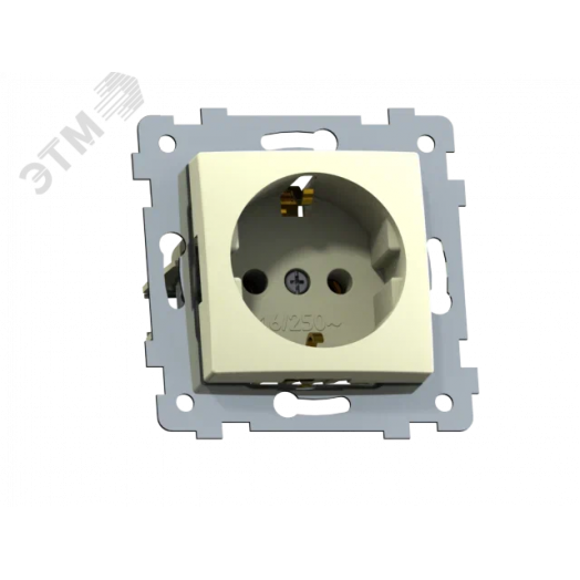 Мария  Механизм розетки одноместной с/з скрытой установки РС16-445,  слоновая кость