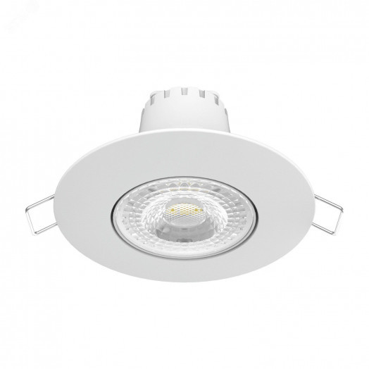 Светильник светодиодный ДВО 6 Вт 500 лм 3000К AC 220В IP20 круг D90х56мм монт d65мм Алюминий Downlight Gauss