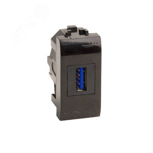 Розетка USB 3.0 Brava черная 1 модуль
