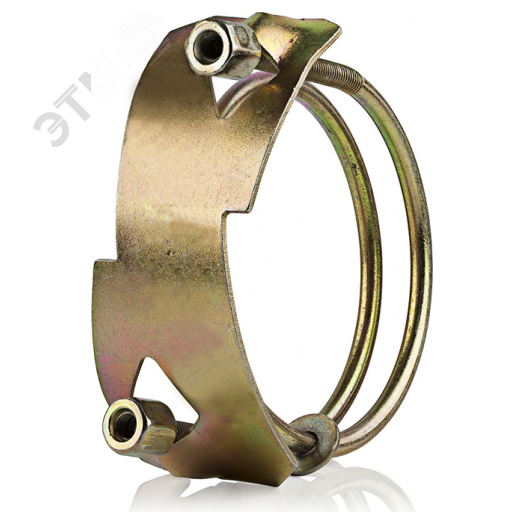 Хомут силовой двухболтовый 40-48 W1 оцинкованная  сталь Спираль