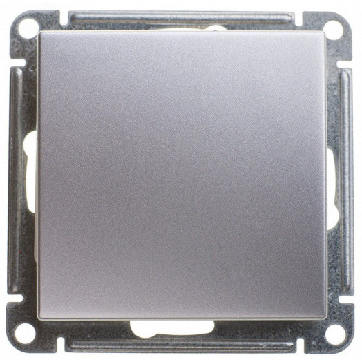 Выключатель одноклавишный, двухполюсный, 10АХ, механизм, матовый хром