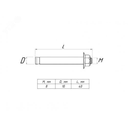 Болт анкерный с гайкой М10x40