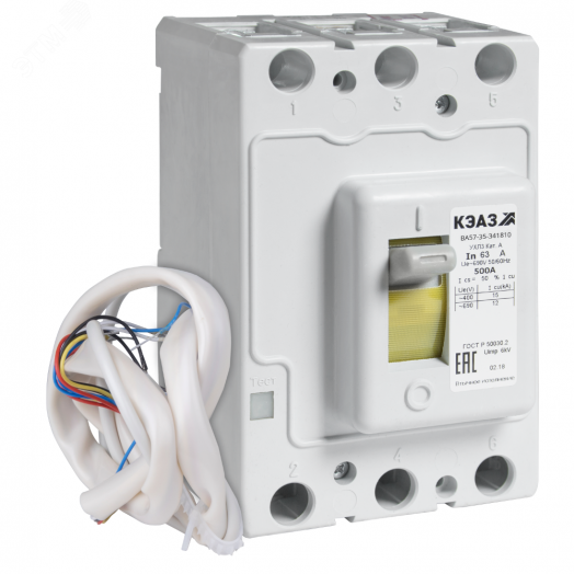 Выключатель автоматический ВА57-35-621810-100А-440DC-HP230AC/220DC-УХЛ3- (Втычной, без панели)