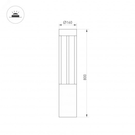 Светильник LGD-CASTELLO-BOLL-H800-20W Warm3500-MIX (GR, 80 deg, 230V) (Arlight, IP65 Металл, 5 лет)