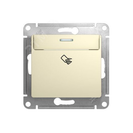 GLOSSA Выключатель карточный в рамку бежевый схема 6