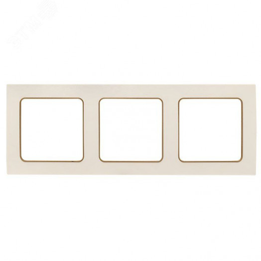 Стокгольм Рамка 3-местная белая с линией цвета шампань