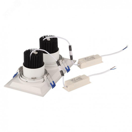 Светильник карданный встраиваемый SKD-12-36-40K-W09 2х9Вт 4000K 1620Лм 225х130х100