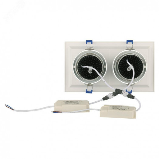 Светильник карданный встраиваемый SKD-12-36-40K-W09 2х9Вт 4000K 1620Лм 225х130х100