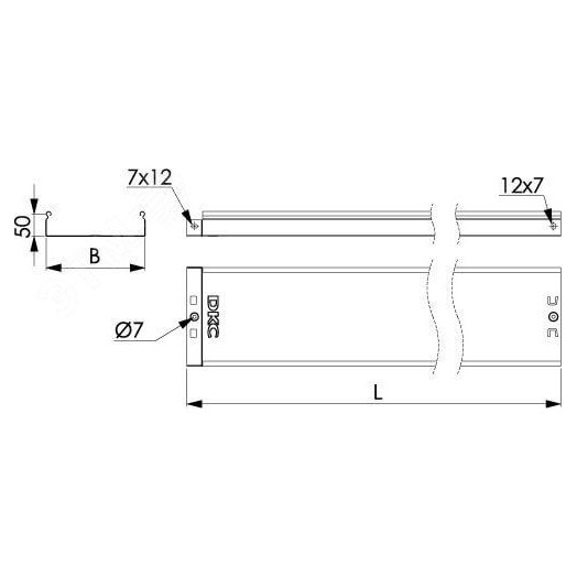 Лоток неперфорированный 100х50х3000 цинк-ламельный