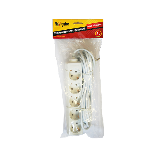 Удлинитель бытовой 5х5м с заземлением 16А ПВС 3х1.00