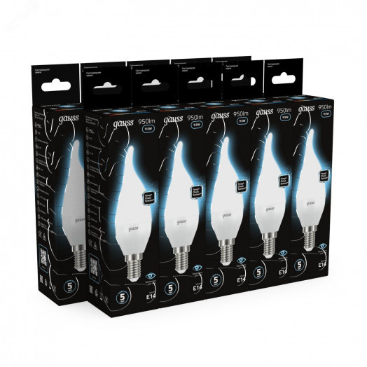 Лампа светодиодная LED 9.5 Вт 950 лм 4100К свеча на ветру нейтральный E14 AC 220В Black Gauss