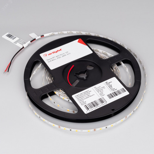 Лента RT-A60-5мм 12V White6000 (4.8 W/m, IP20, 2835, 5м) (4.8 Вт/м, IP20)
