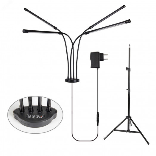 Светильник ULT-P32-36W/SPLE/TM/40 IP40 BLACK QUAD для растений светодиодный с таймером, на штативе Спектр для фотосинтеза