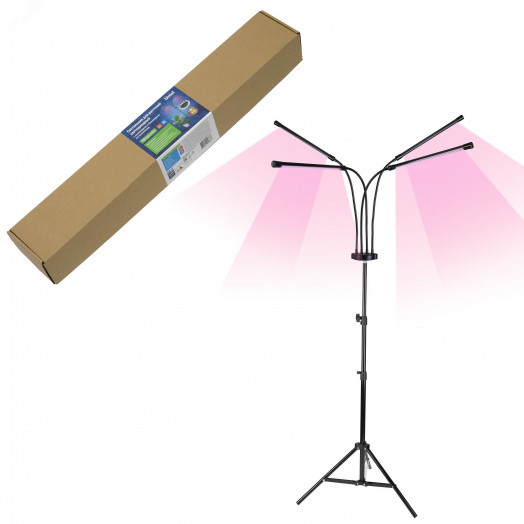 Светильник ULT-P32-36W/SPLE/TM/40 IP40 BLACK QUAD для растений светодиодный с таймером, на штативе Спектр для фотосинтеза