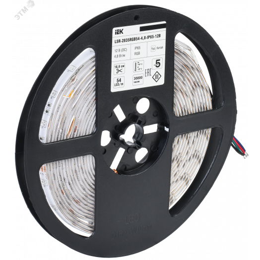 Лента светодиодная 5м LSR-2835RGB54-4,8-IP65-12В IEK