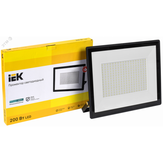Прожектор светодиодный СДО 06-200 IP65 4000К черный IEK