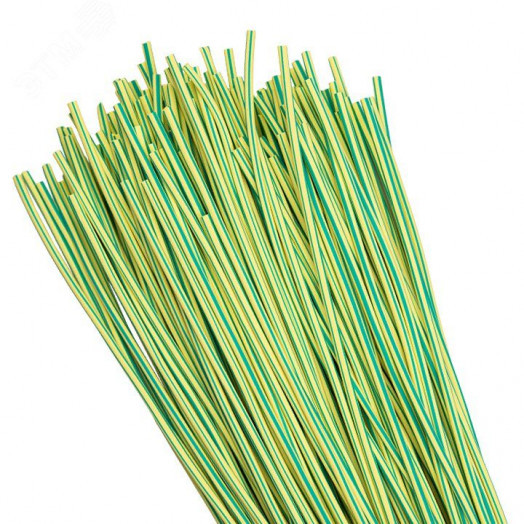 Трубка термоусаживаемая ТУТ нг 2/1 желто-зеленая в отрезках по 1м PROxima