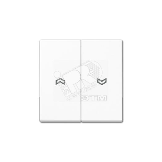 Клавиша 2-я с символом  стрелки  для жалюзийного выключателя  и кнопки  Серия A500  Материал- дуропласт  Цвет- белый