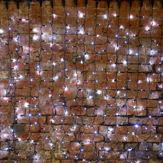 Гирлянда светодиодный Дождь 2х3 м, эффект мерцания, черный провод, 230 В, диоды белые