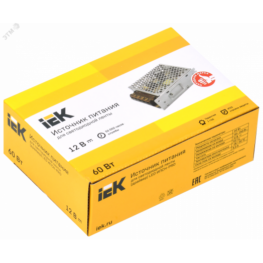 Драйвер LED ИПСН-PRO 60Вт 12 В блок - клеммы IP20 IEK