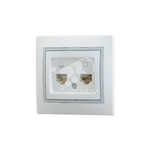 Мира Розетка RJ 45 х2 белый с вст сер