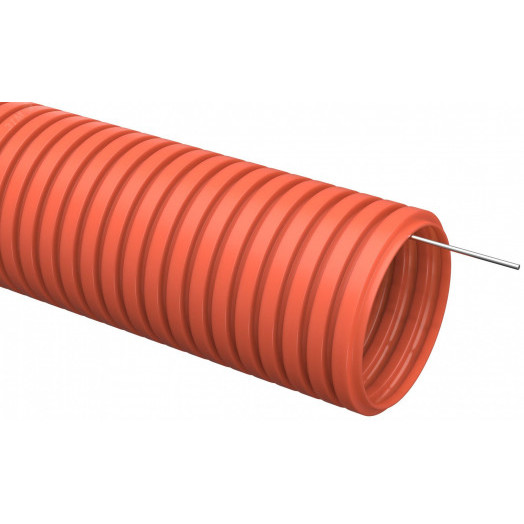 Труба гофрированная ПНД d=40мм с зондом оранжевая (15м) IEK