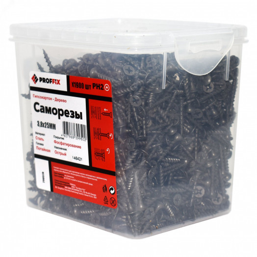 Саморез СГД 3,8х25 усиленный (TWN) (1900 шт) - контейнер PRO
